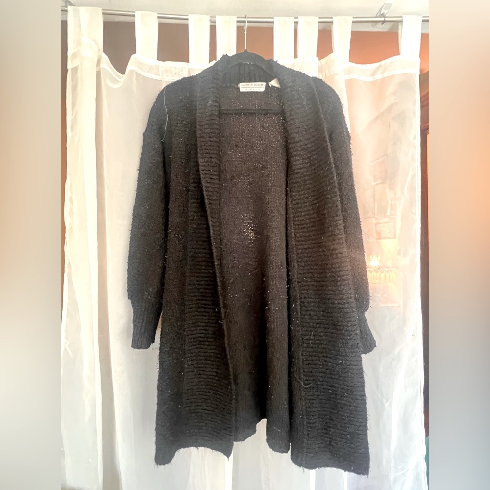 Vintage Carolyn Taylor Boucle Knit Maxi Cardigan